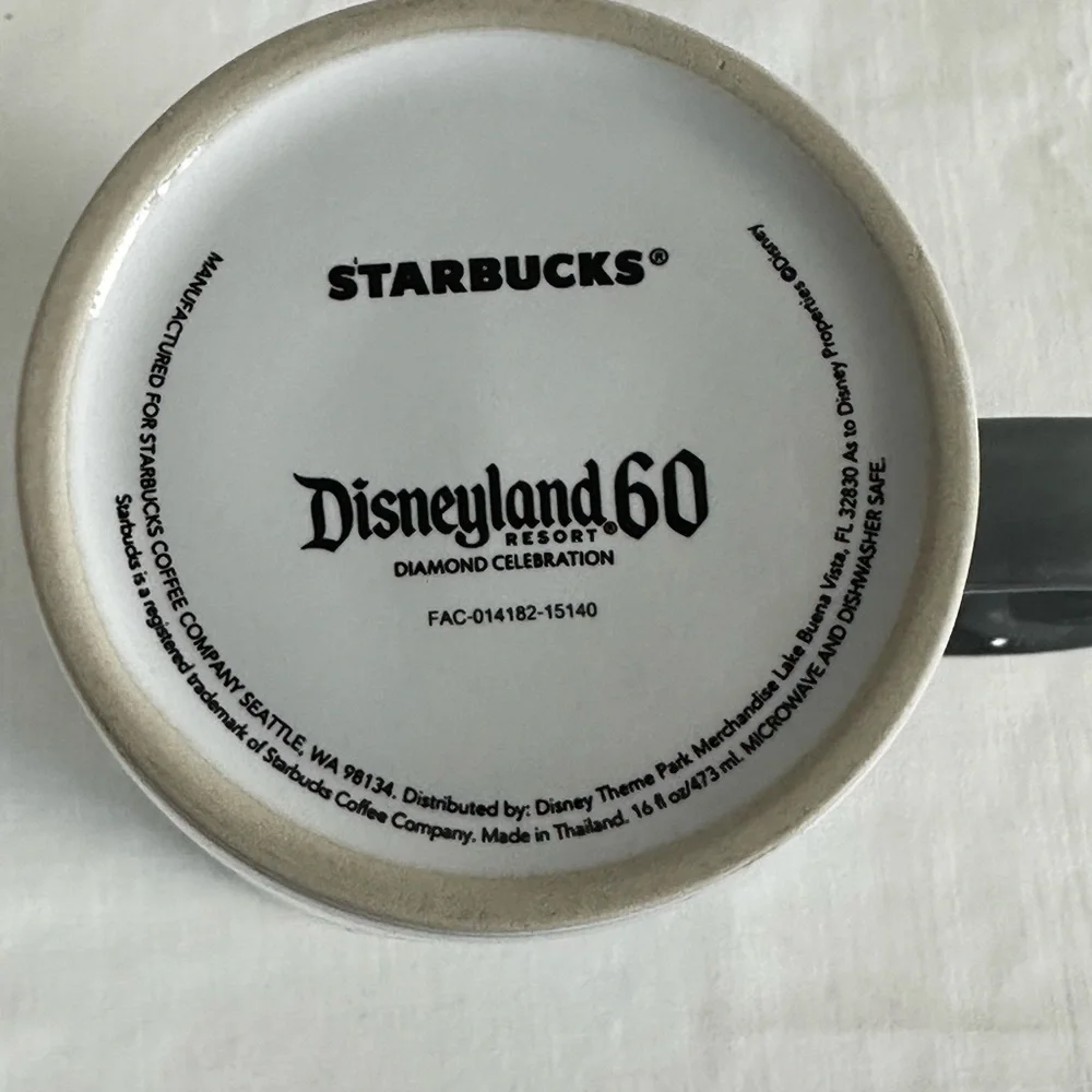 Starbucks Disneyland 60th Anniversary Diamond Celebration Mug